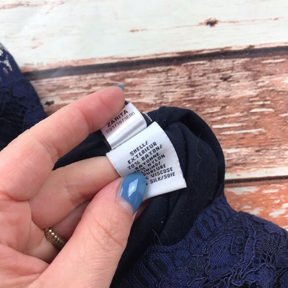 Diane von‎ furstenberg zarita laced dress navy blue - Picture 8 of 9